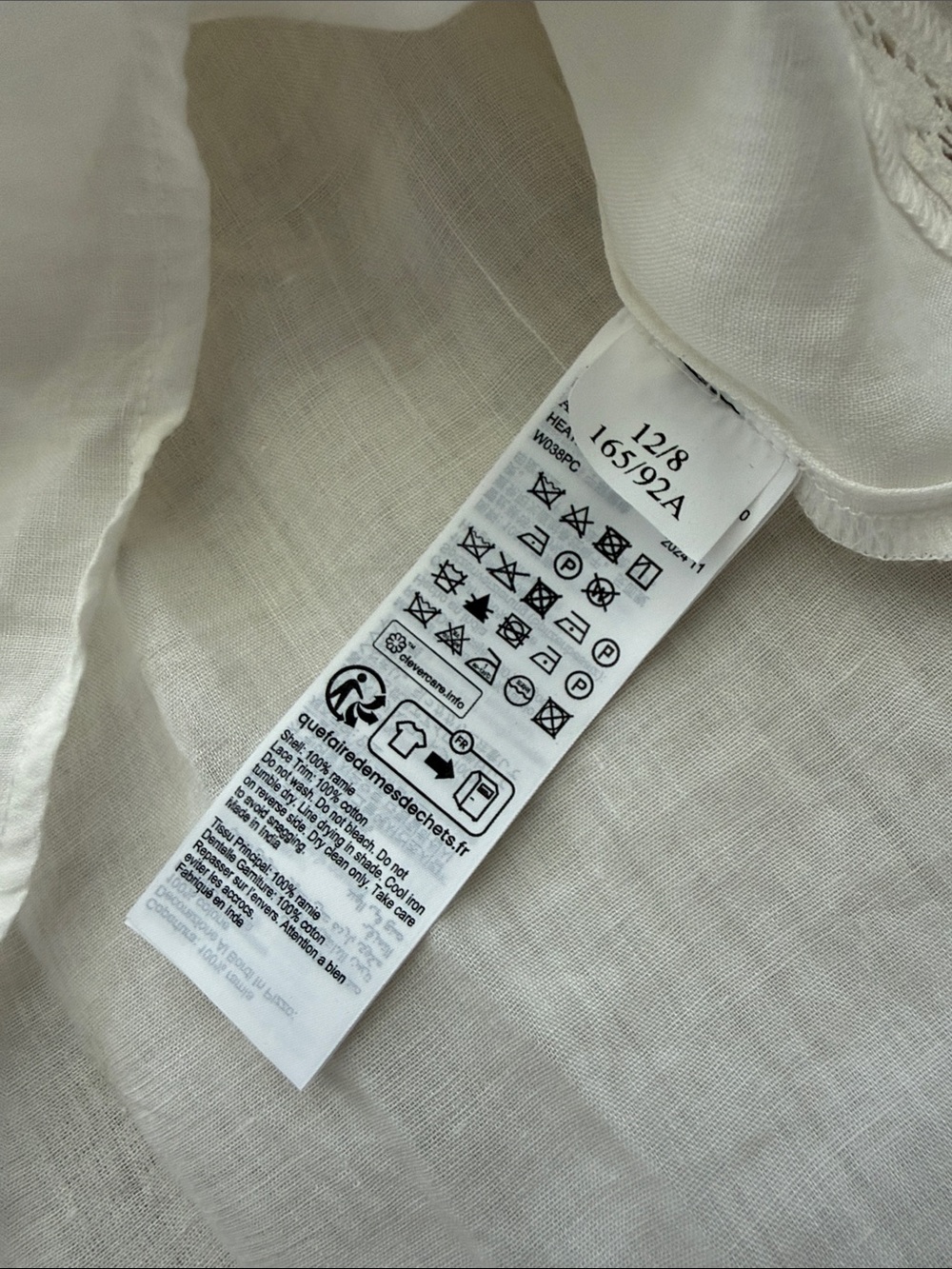Allsaints Heather Embroidered Eyelet Blouse in White Size 8 - Picture 12 of 16